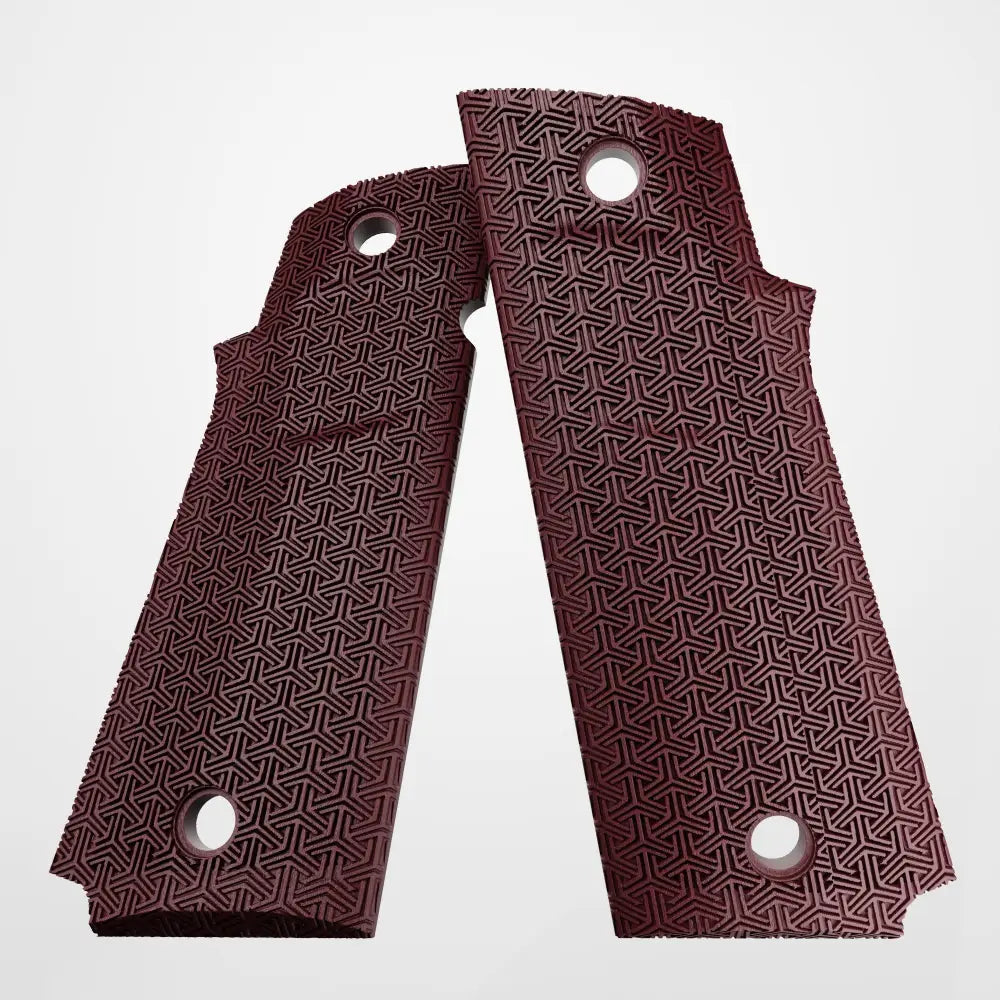 Minimal 1911 Grips: Alpha Romeo Tango - Wine Red / Tango Texture