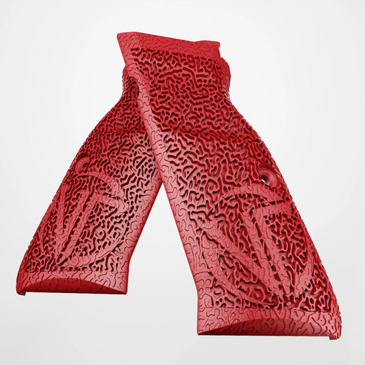 Guancette Tanfoglio P19L-P21L-T95F Long Grips Small Frame - VT profilo sottile - Rosso