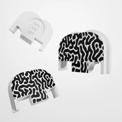 Placa traseira Glock | Padrão Z multicolor - Gen 1 a 4 / Branco