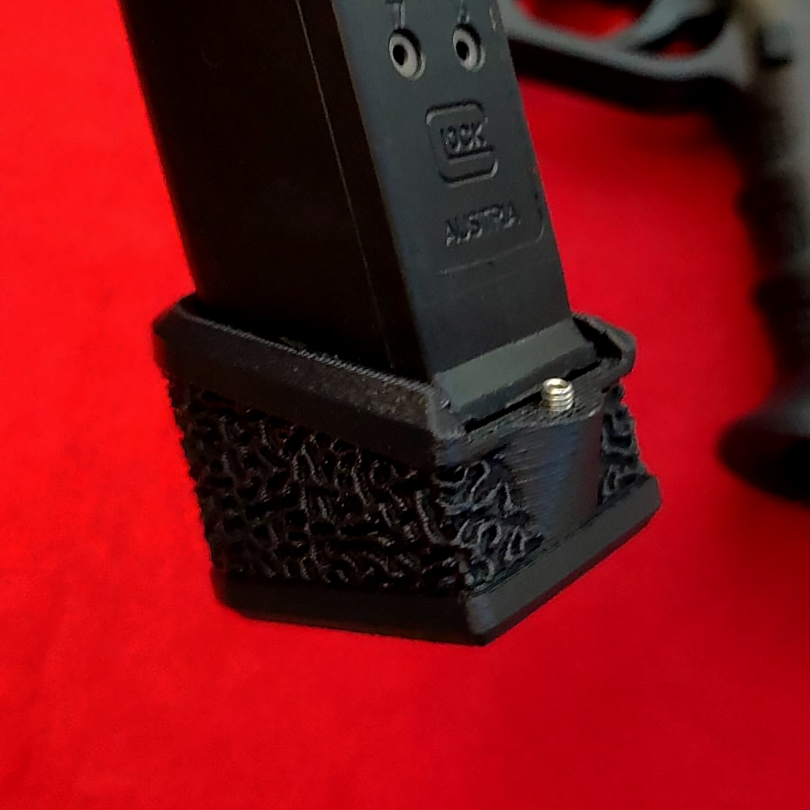 Glock Magazine Extender Pad + 3 - Magwell Compatible - Black