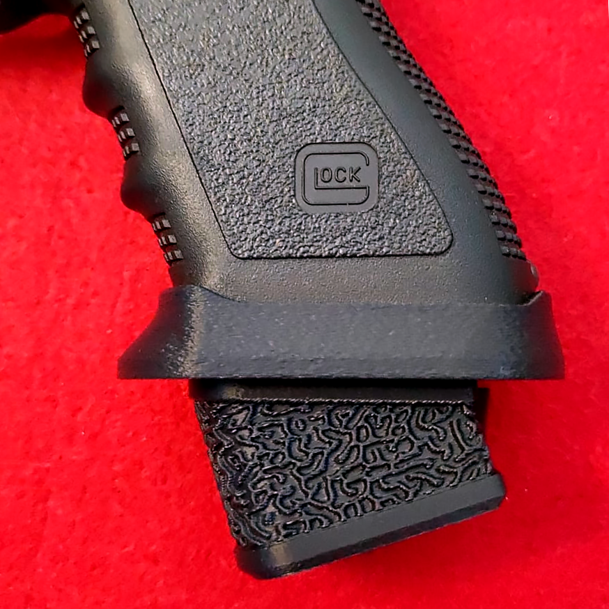 Glock Magazine Extender Pad + 3 - Magwell Compatible - Black