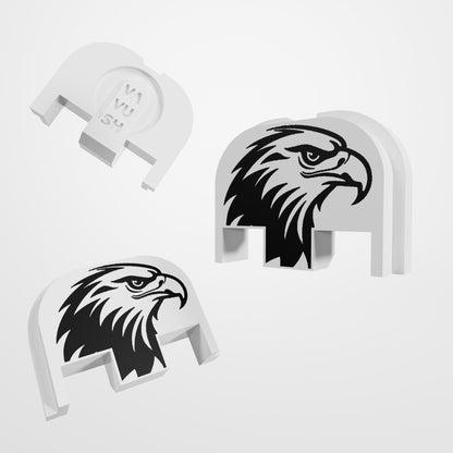 Limited Glock Back Plate | Eagle Head Design - Universal (Gen 5) / White