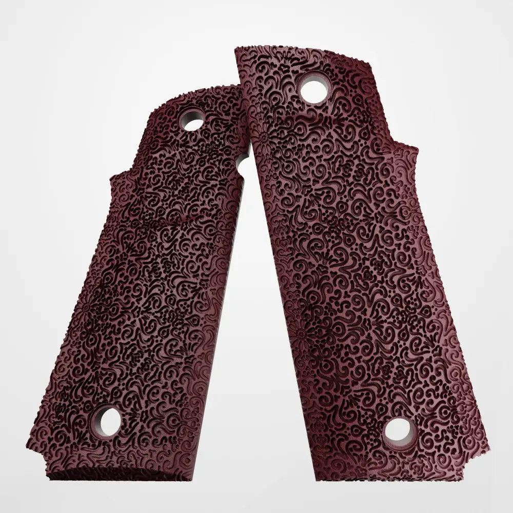 Minimal 1911 Grips: Alpha Romeo Tango - Wine Red / Alpha Texture