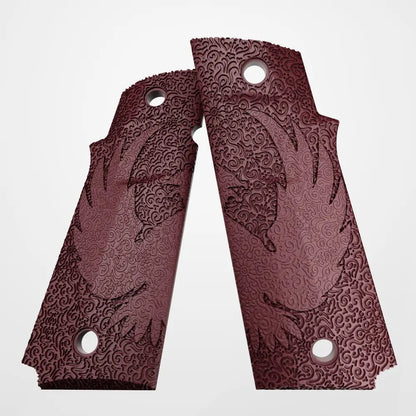 Phoenix 1911 Grips: Alpha Romeo Tango - Wine Red / Alpha Texture