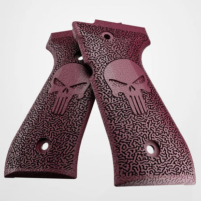 The Punisher Grips | Beretta 90 Series - Wine Red